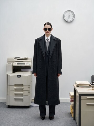 Charcoal Tailored Coat Look by LeGer Studio
