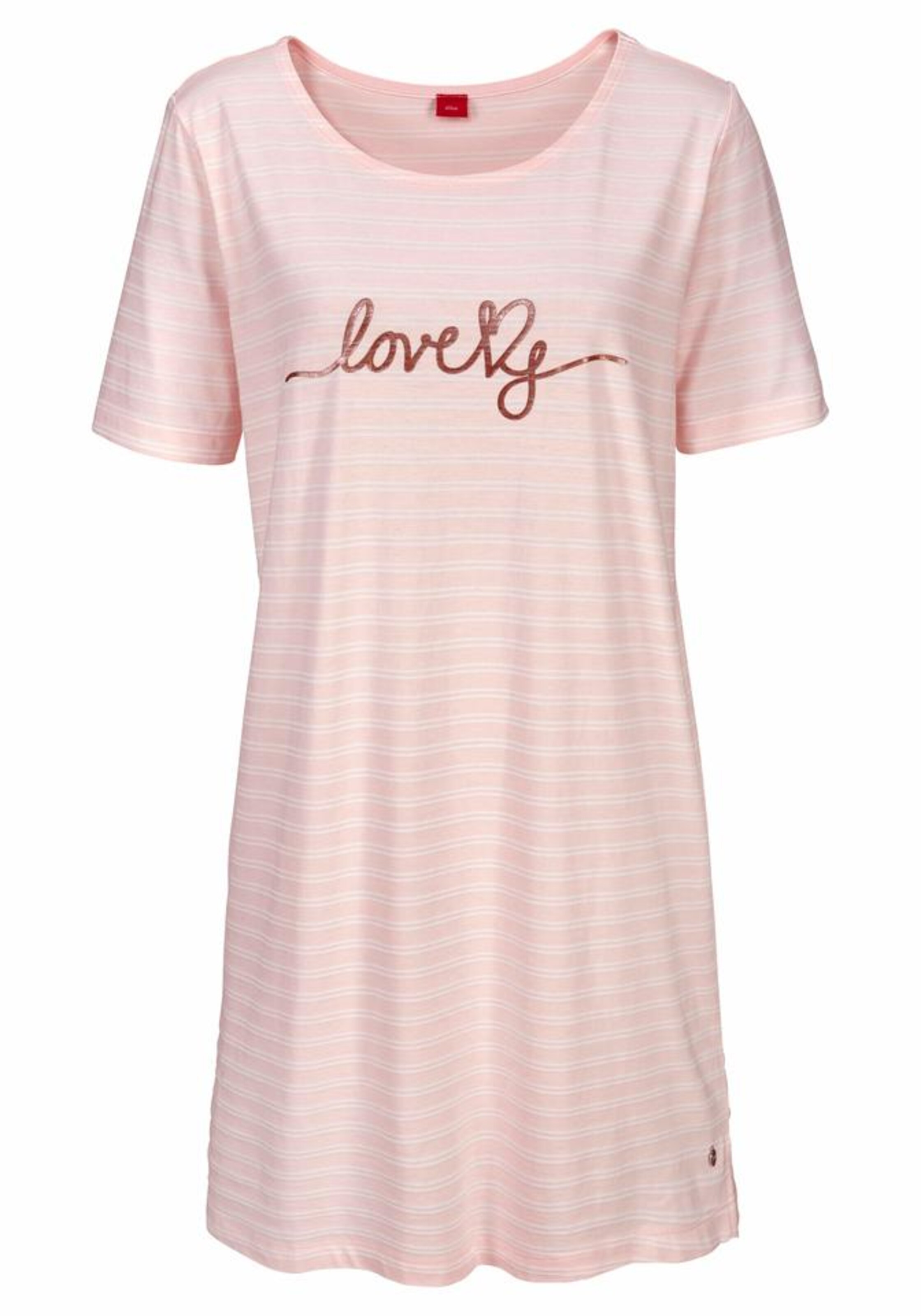 s.Oliver - Nachthemd mit Querstreifen in rosa