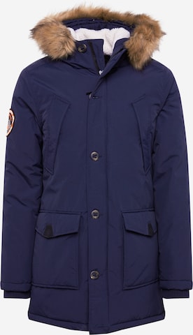 Superdry Winterparka 'EVEREST' in Blauw: voorkant