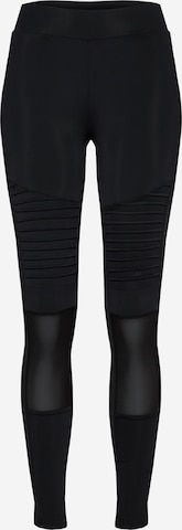 Urban Classics Skinny Leggings in Black: front