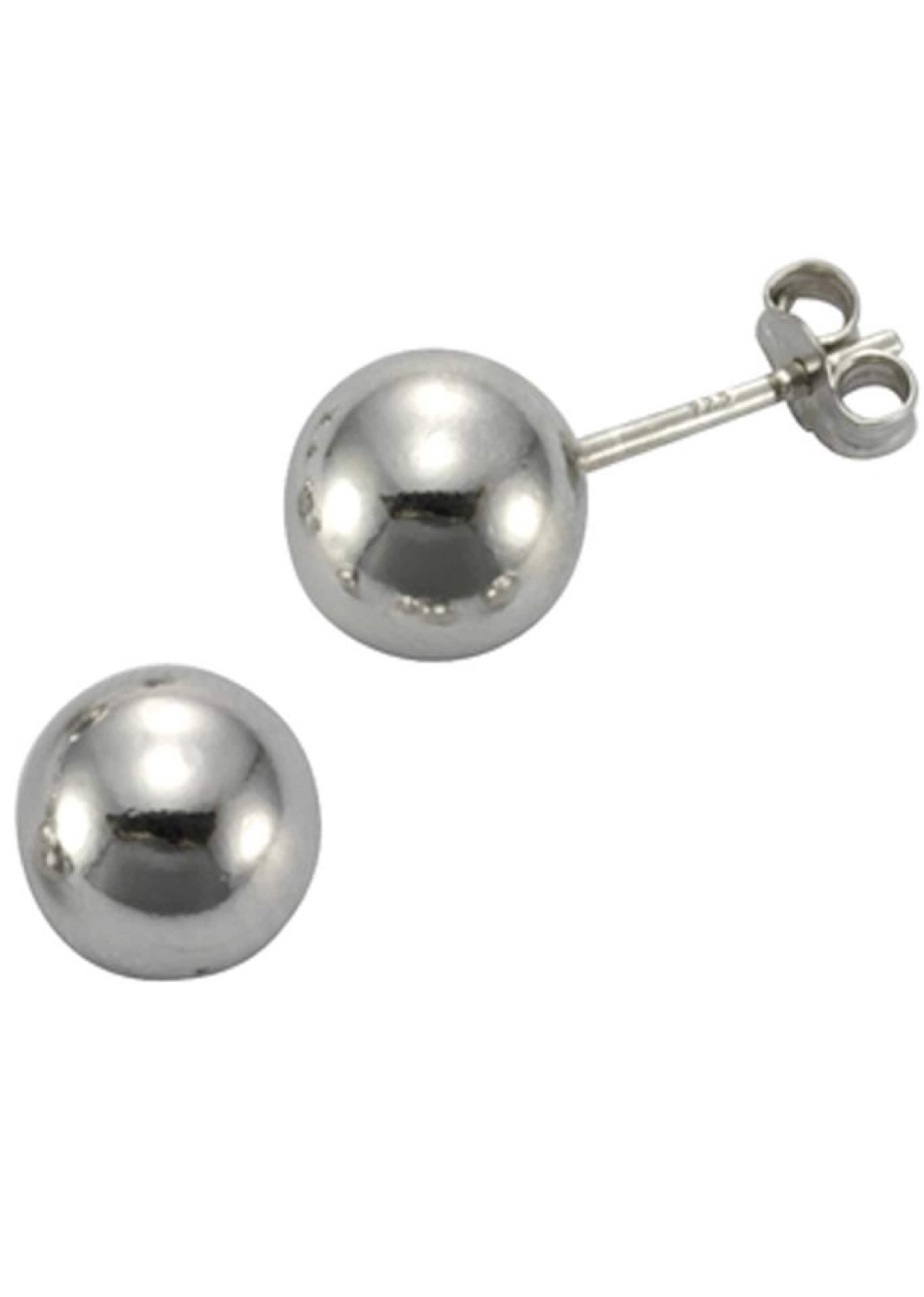 FIRETTI Ohrstecker 'Kugel, zeitloses Design' in Silber: Vorderseite