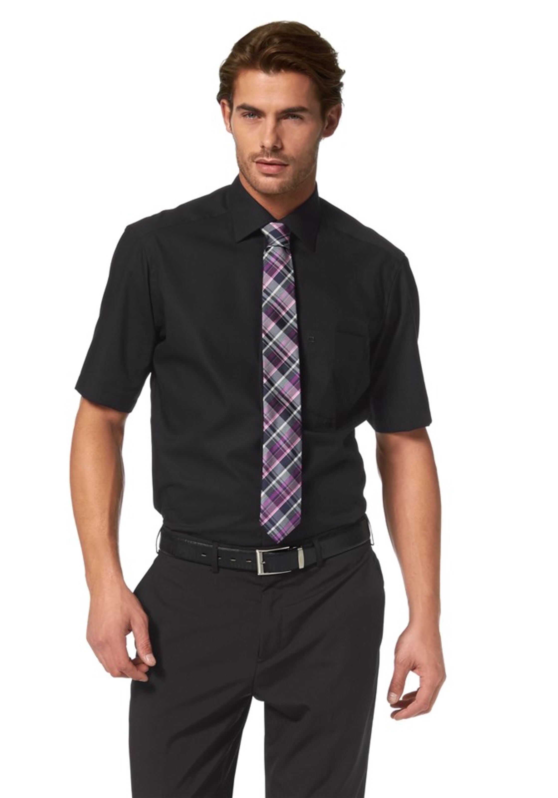 OLYMP Regular Fit Hemd in Schwarz