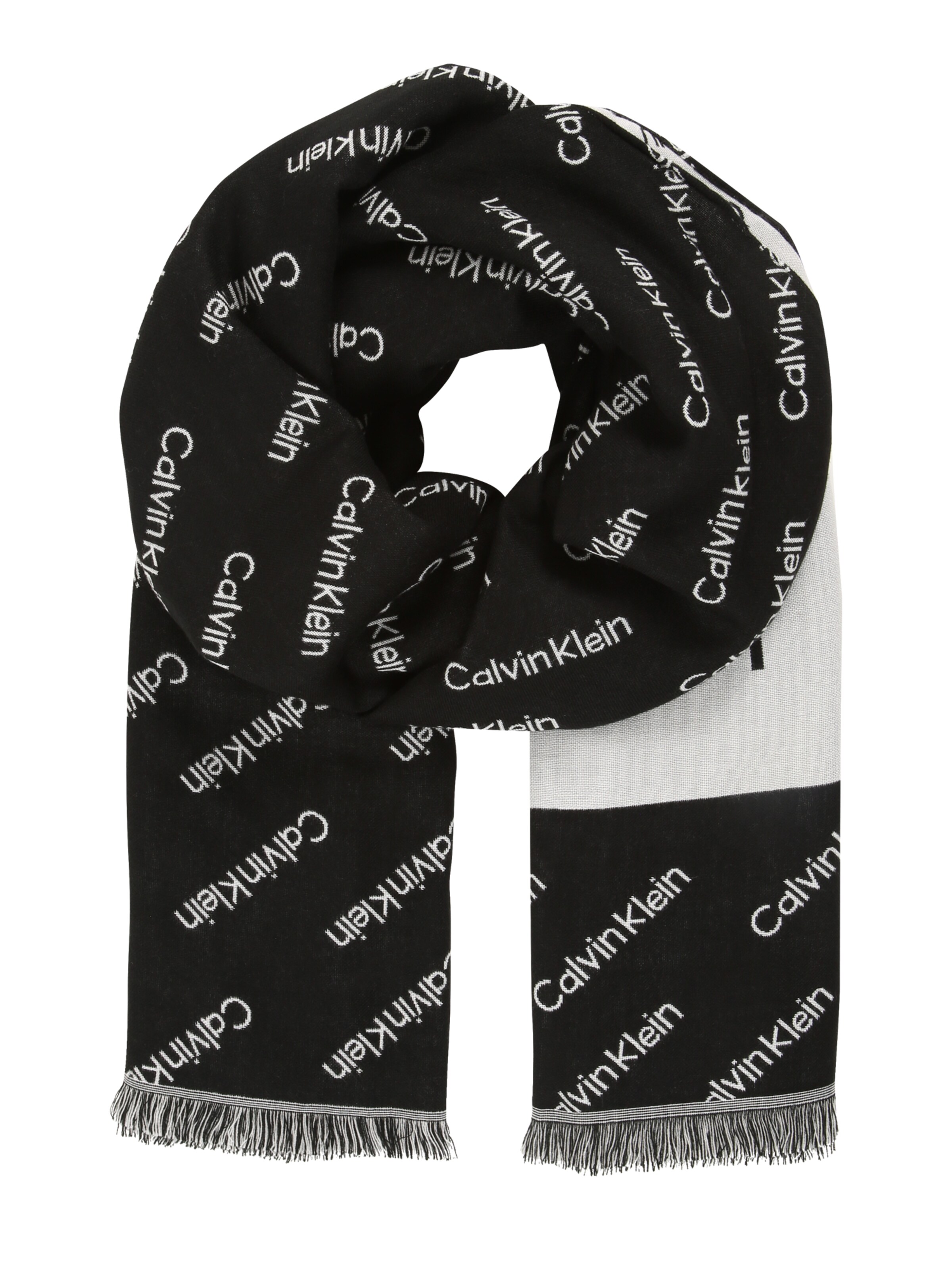 Calvin Klein - Sjaal '100X200cm LOGO JAQUARD SCARF' in de kleur Zwart