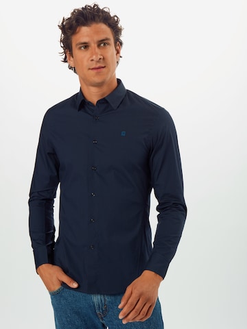 Coupe regular Chemise G-Star RAW en bleu : devant