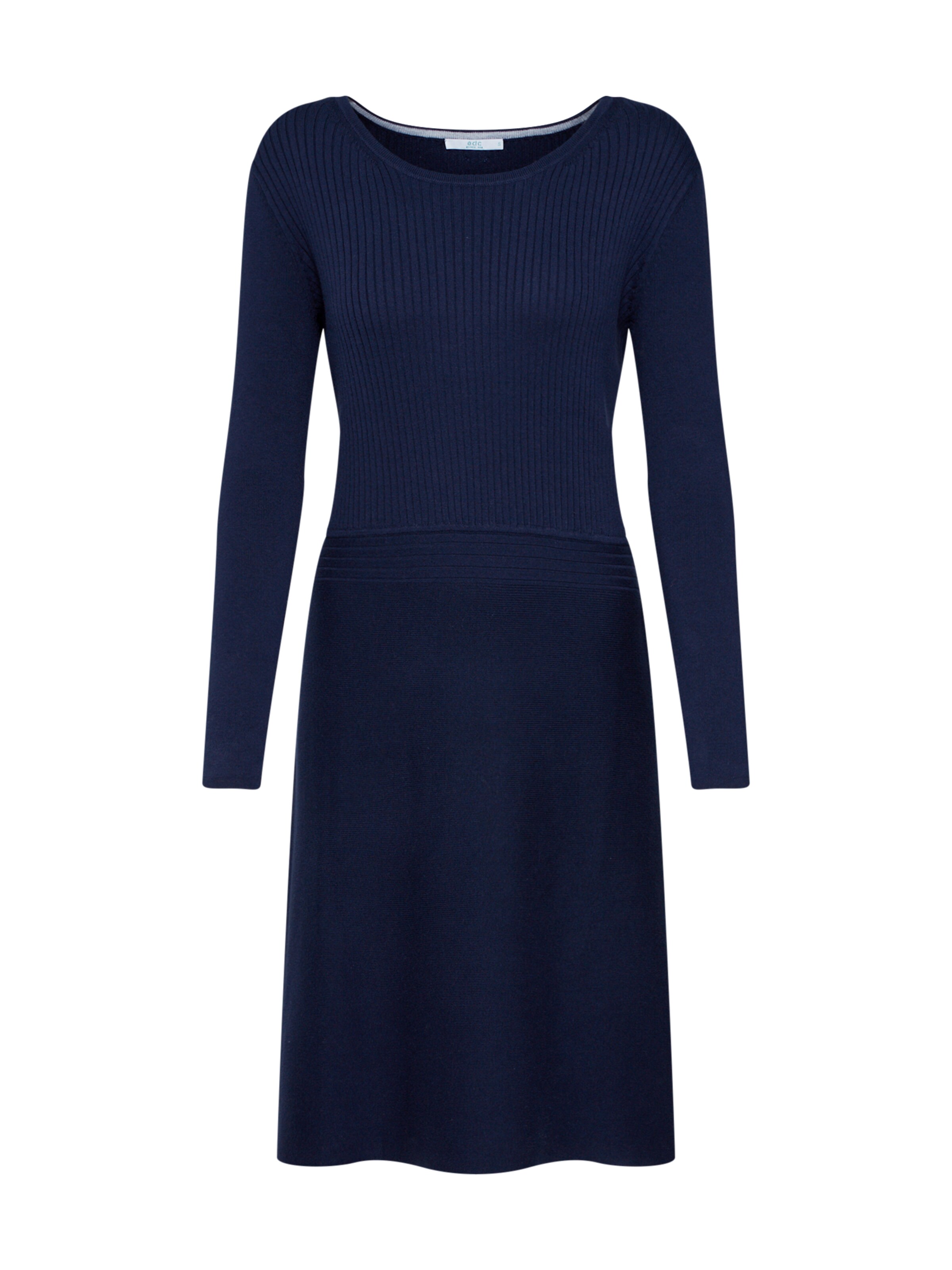 EDC BY ESPRIT - Gebreide jurk in de kleur Navy