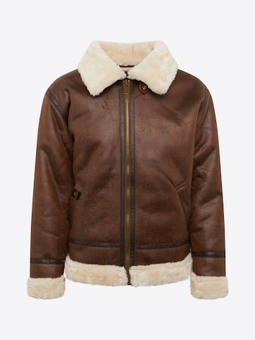 ALPHA INDUSTRIES Winter Jacket 'B3 FL' in Brown: front