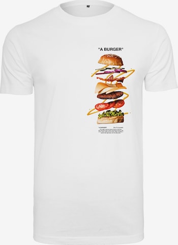 Coupe regular T-Shirt 'A Burger' Mister Tee en blanc : devant