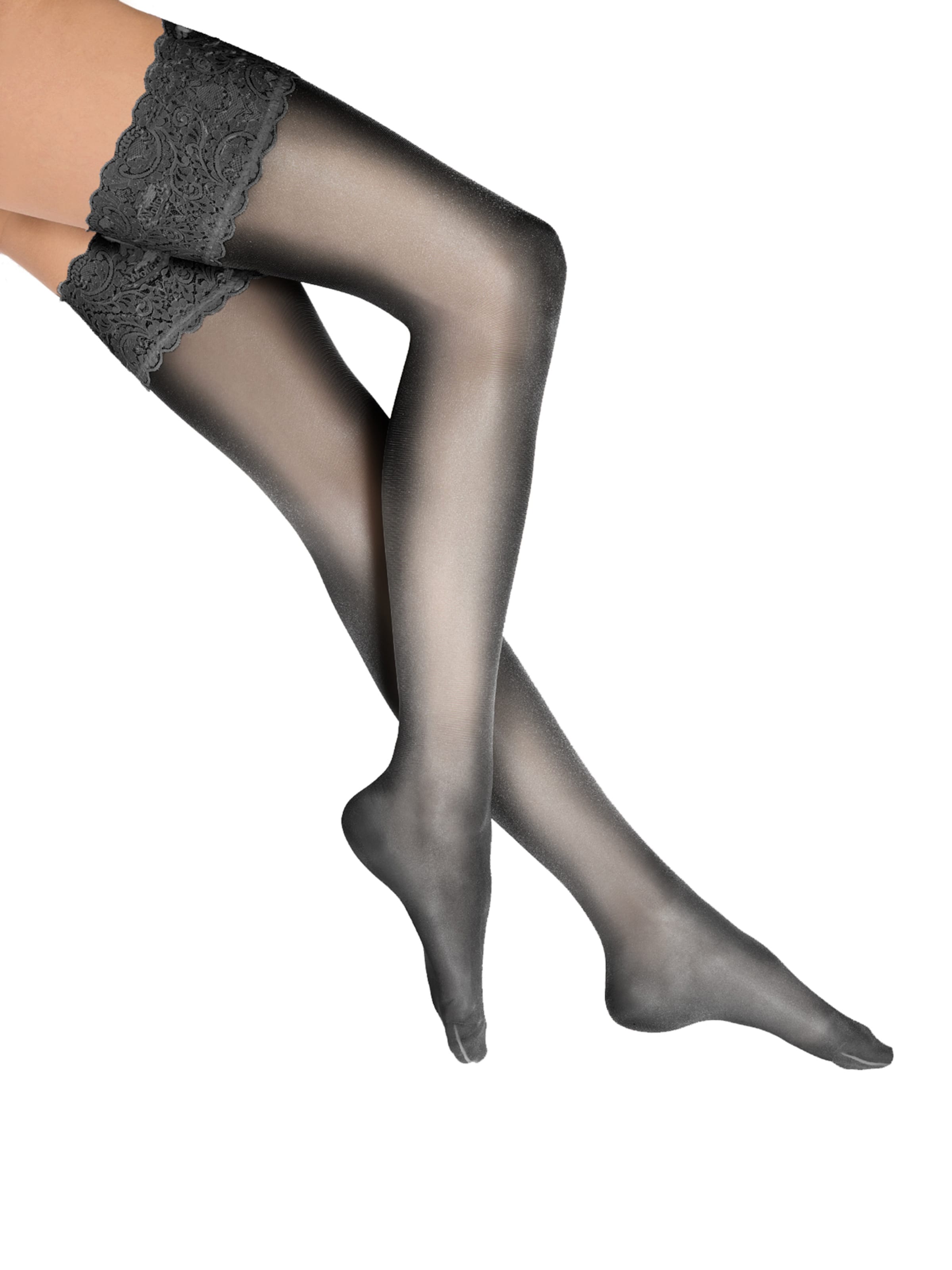 Wolford Normální Jemné punčocháče 'Satin Touch 20 Stay-Up' – černá: přední strana