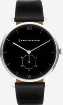 Kapten & Son Armbanduhr 'Heritage Silver' in schwarz / silber