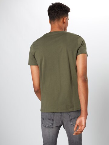 ALPHA INDUSTRIES Regularny krój Koszulka w kolorze zielony: tył