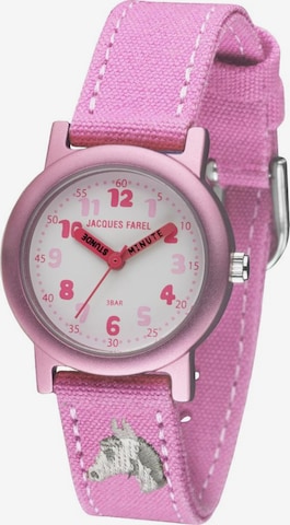 Jacques Farel Analoguhr in Pink: front