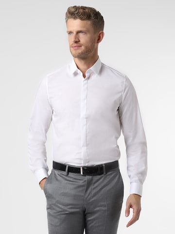 Finshley & Harding London Slim fit Zakelijk overhemd in Wit: voorkant