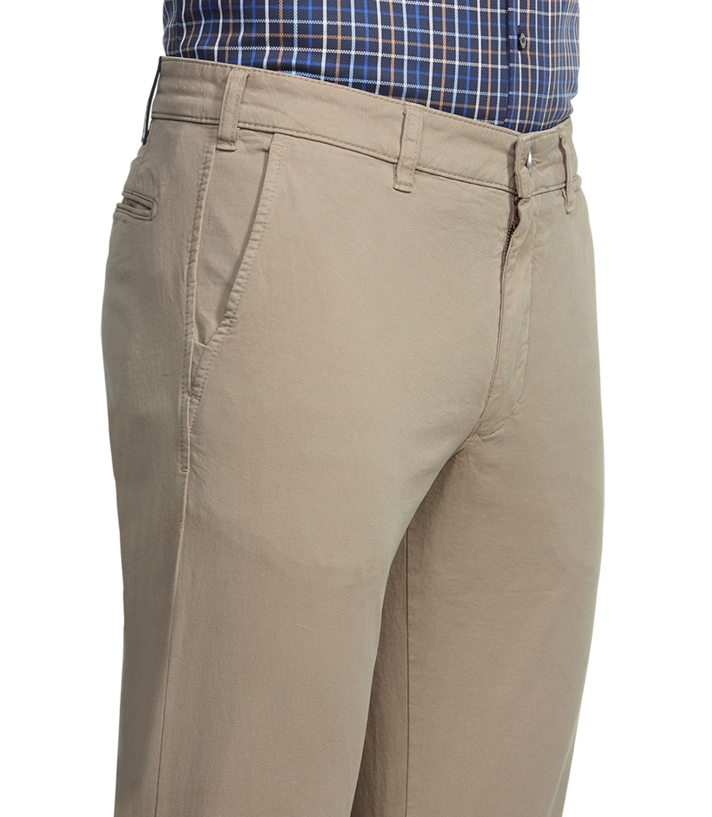 MEYER Regular Chino trousers in Brown: front
