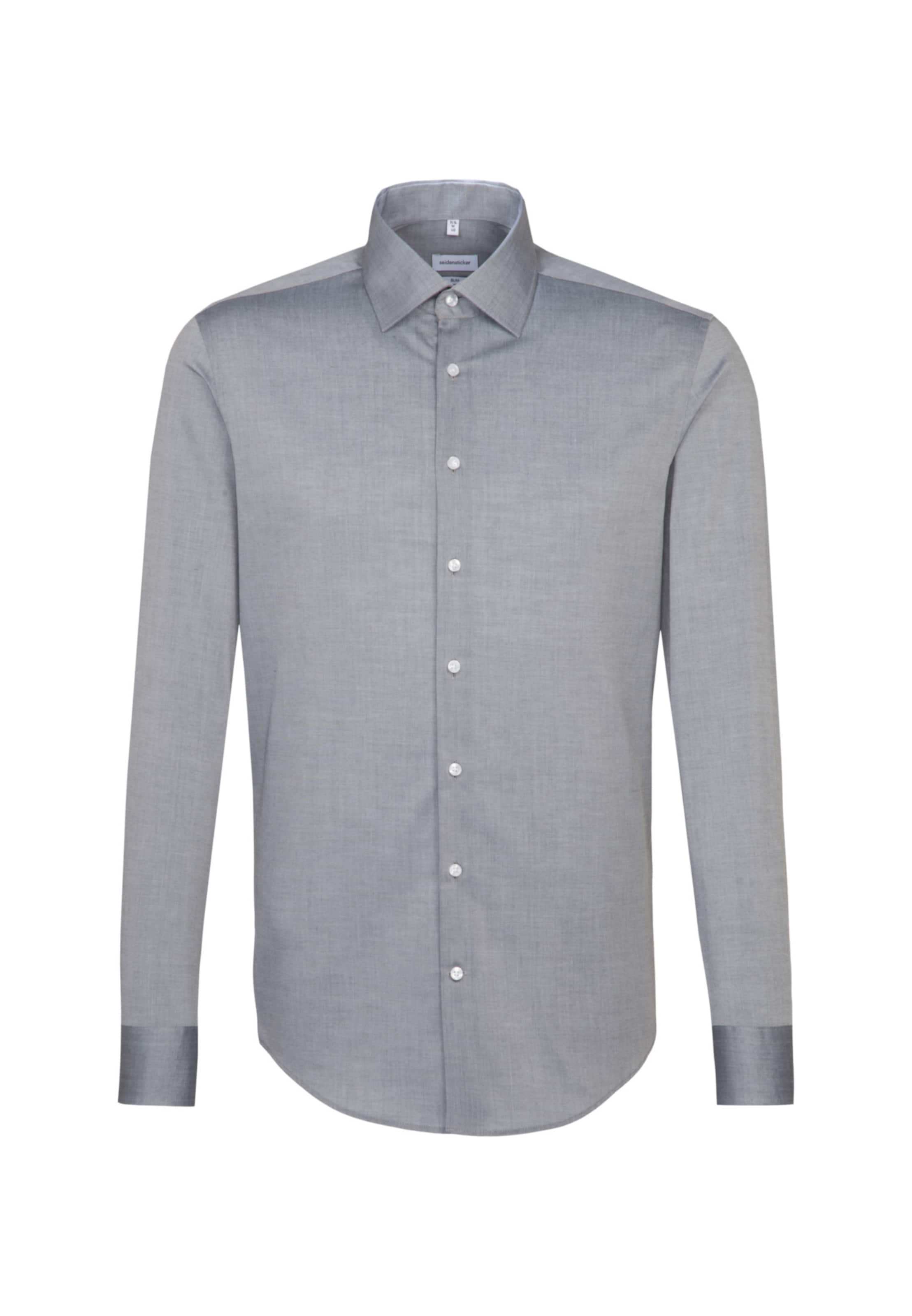 SEIDENSTICKER Slim fit Zakelijk overhemd in Grijs: voorkant