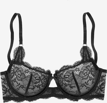 LASCANA Balconette Bra in Black: front