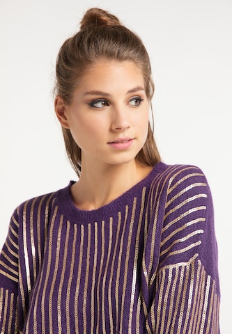 taddy Knit Cardigan 'At night' in Purple