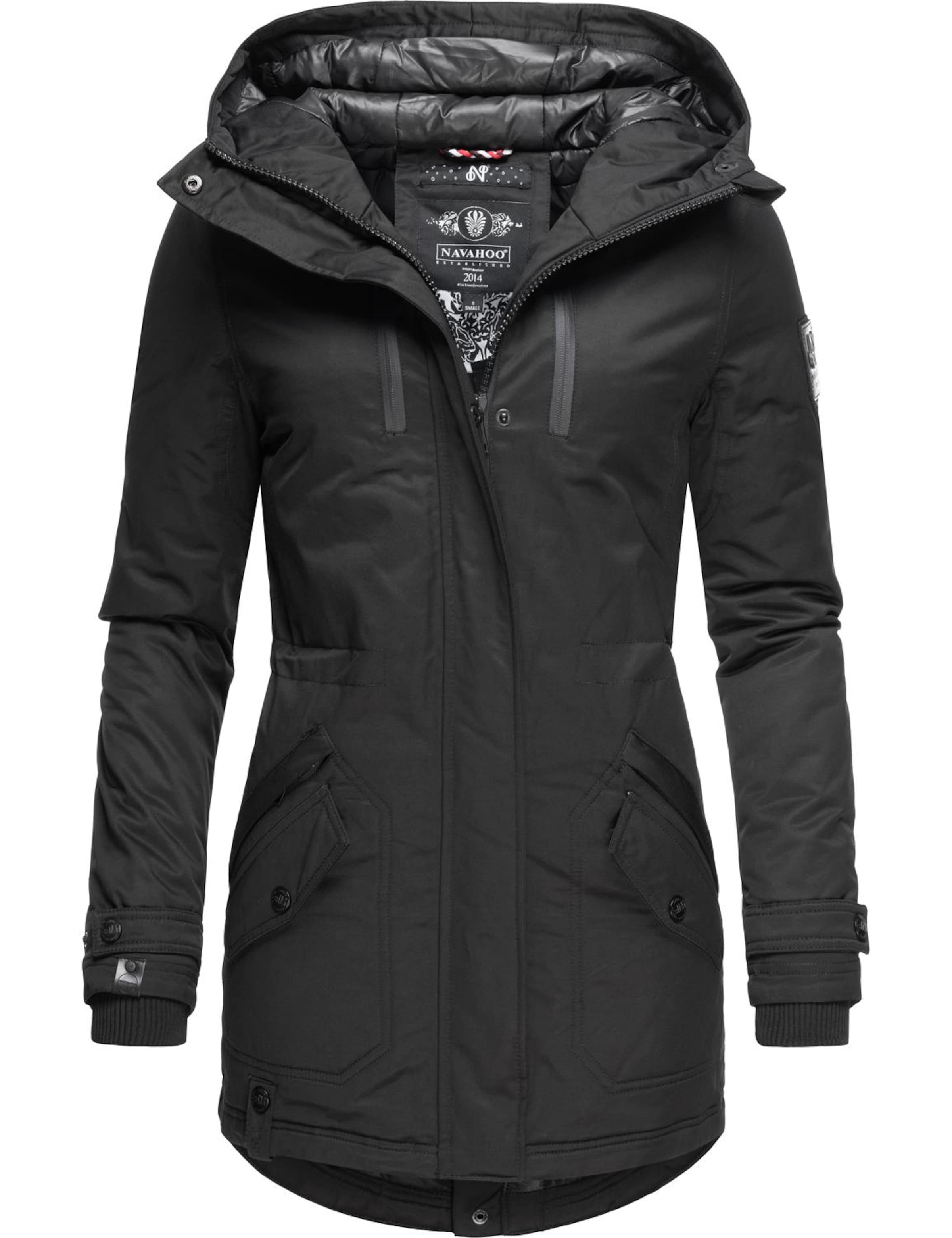 Parka de iarnă de la NAVAHOO pe negru: față