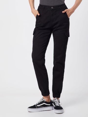 Effilé Pantalon cargo Urban Classics en noir : devant