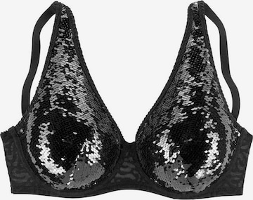 Invisible Soutien-gorge PETITE FLEUR GOLD en noir : devant