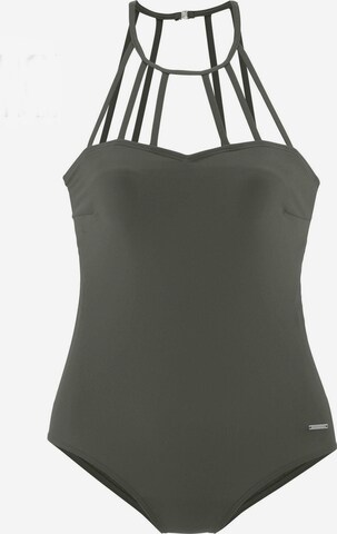 BRUNO BANANI - Halter Traje de baño en verde: frente