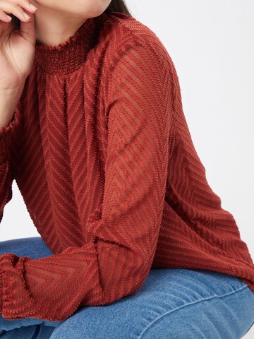 ONLY Bluza 'ONLNEW KAYLA L/S TOP WVN' | rdeča barva