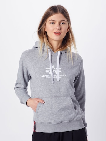 Sweat-shirt ALPHA INDUSTRIES en gris : devant