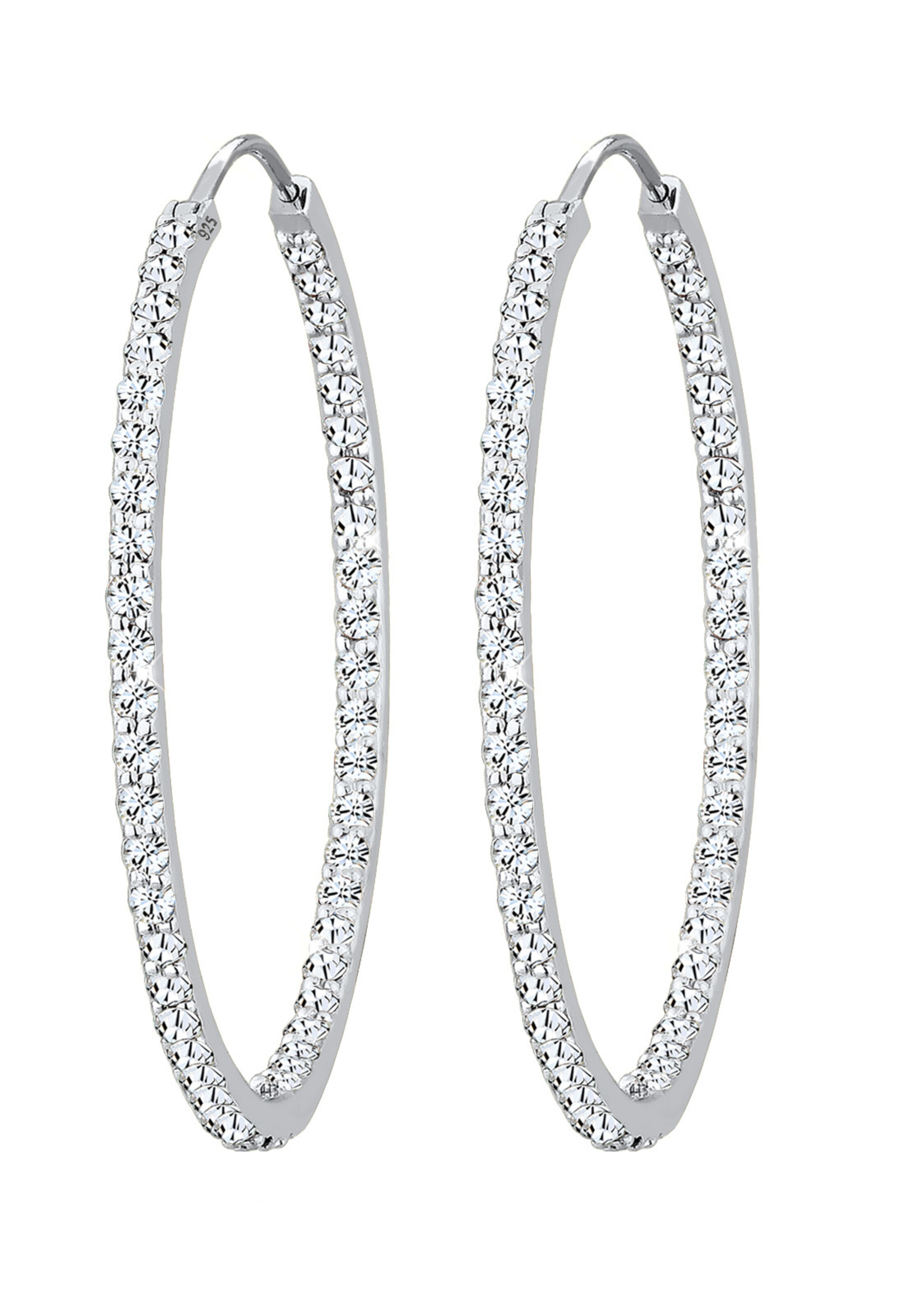 ELLI PREMIUM Ohrringe 'Kristall' in Silber: Vorderseite
