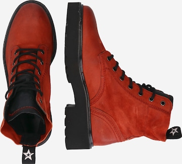 Paul Green Lace-Up Ankle Boots in Red