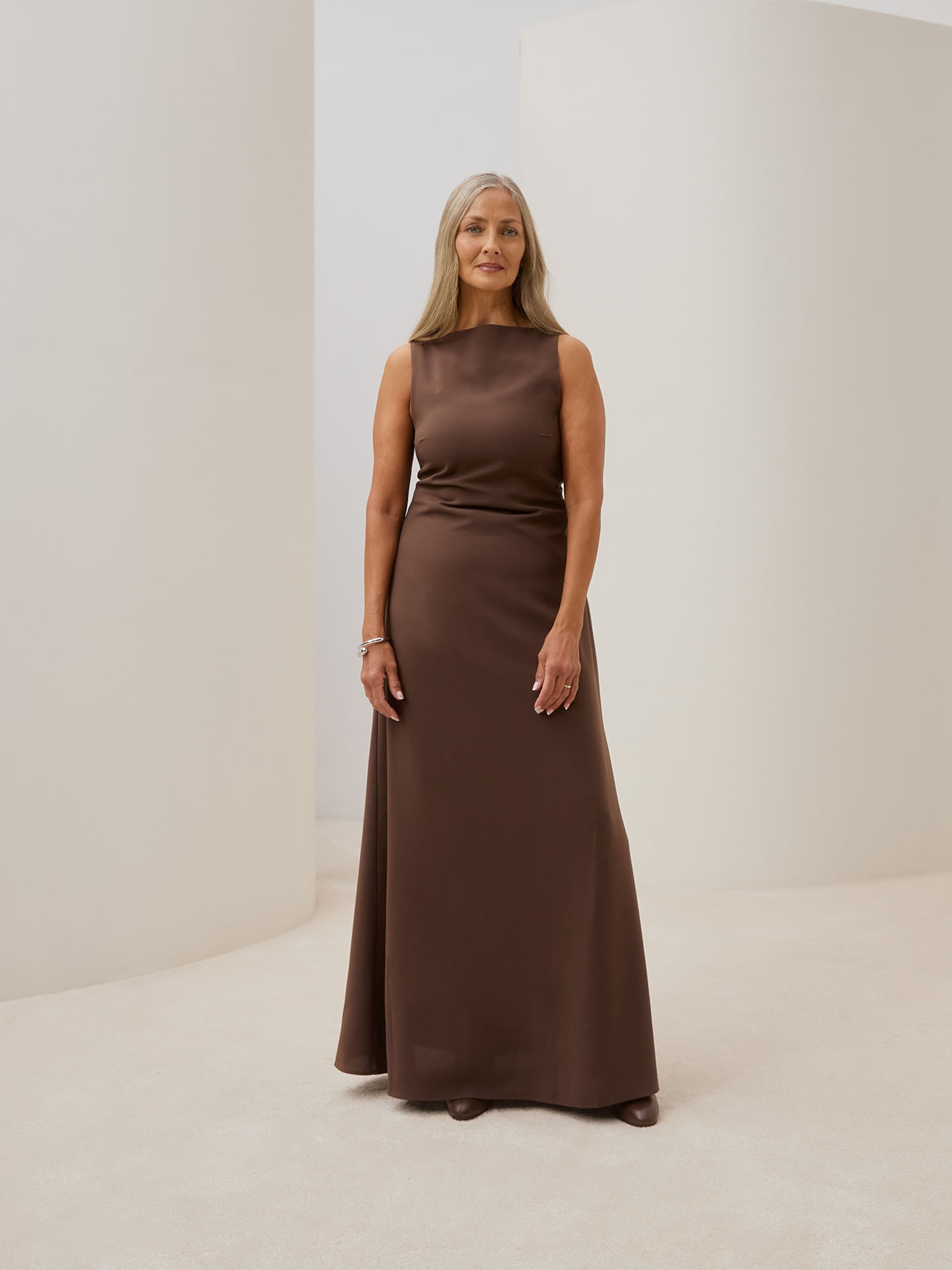 Liza D. - Long Brown Dress Look