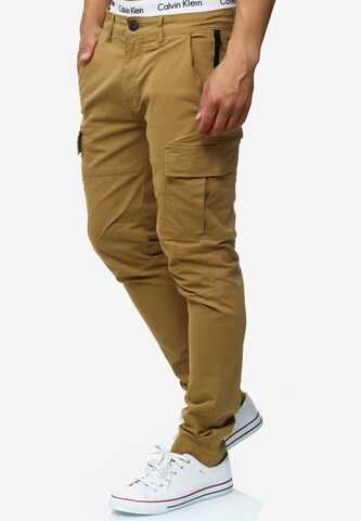 INDICODE JEANS Slimfit Cargobroek 'Mathews ' in Beige