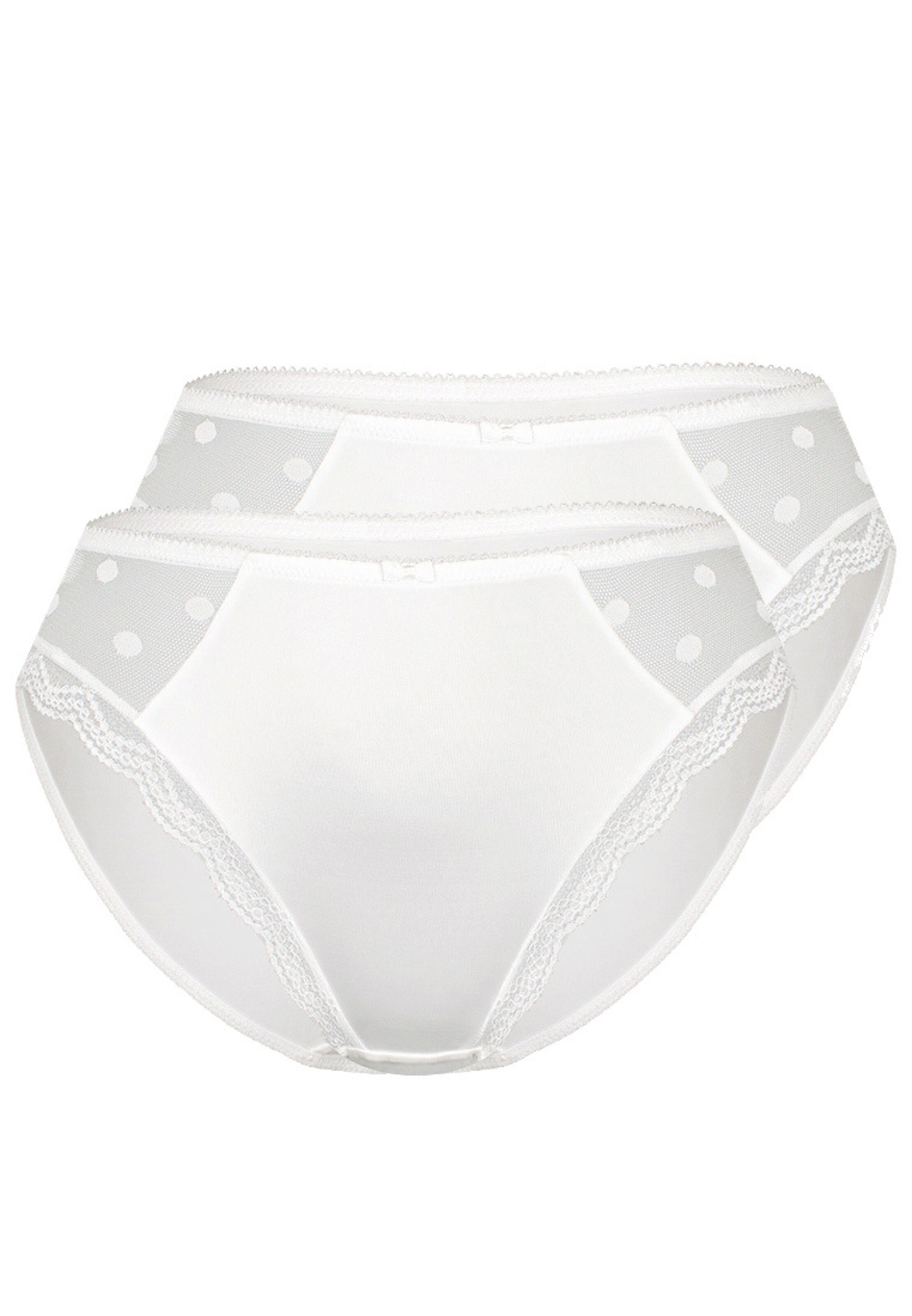 sassa Slip 'DOTTED MESH' in Wit: voorkant