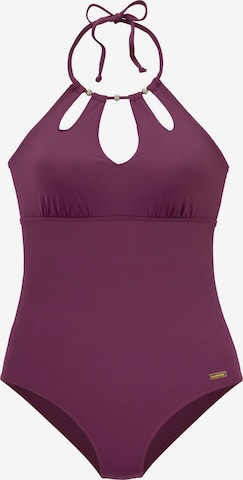 LASCANA Bralette Swimsuit 'Italy' in Purple: front