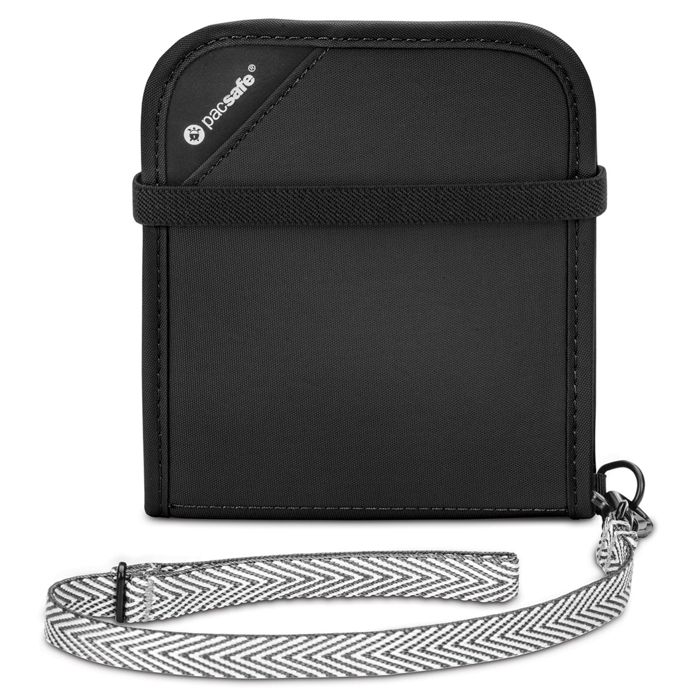 Portamonete di Pacsafe in nero: frontale