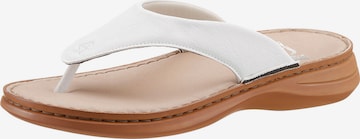 Rieker T-Bar Sandals in White: front
