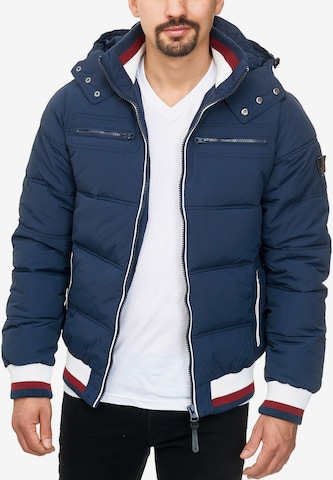 INDICODE JEANS Winter Jacket 'Marlon' in Blue: front