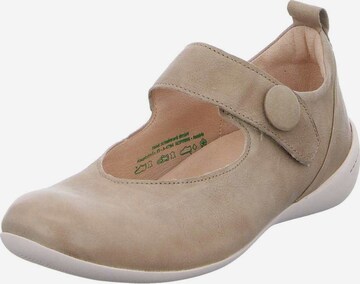 THINK! Ballet Flats with Strap in Beige: front