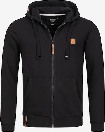 INDICODE JEANS Sweatjacke 'Braidwood' in Schwarz: predná strana