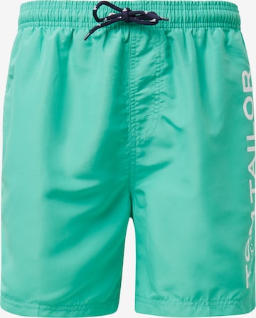 Shorts de bain 'Jeremy' TOM TAILOR en vert : devant