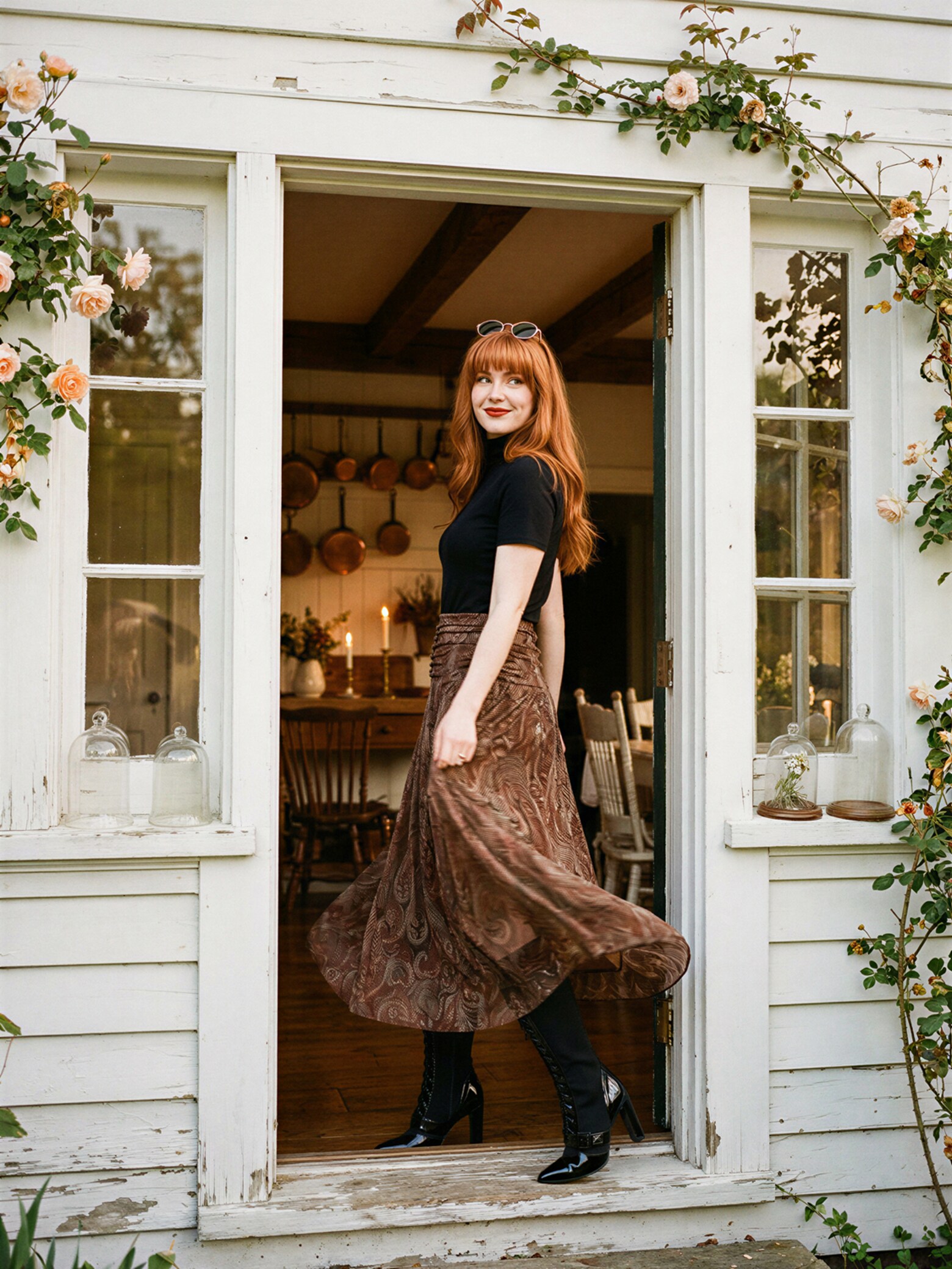 The AY Style Collective - Dark Romantic Flowy Skirt Look