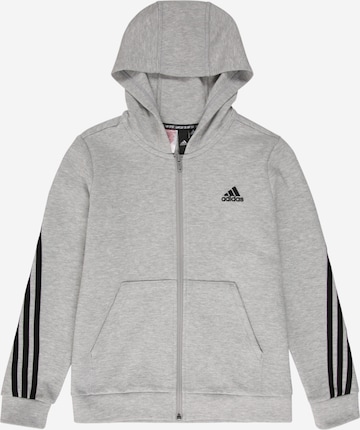 ADIDAS PERFORMANCE - Sudadera con cremallera deportiva en gris: frente