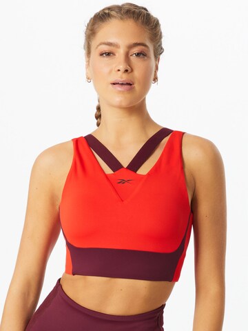 Bustino Reggiseno sportivo di Reebok in rosso: frontale