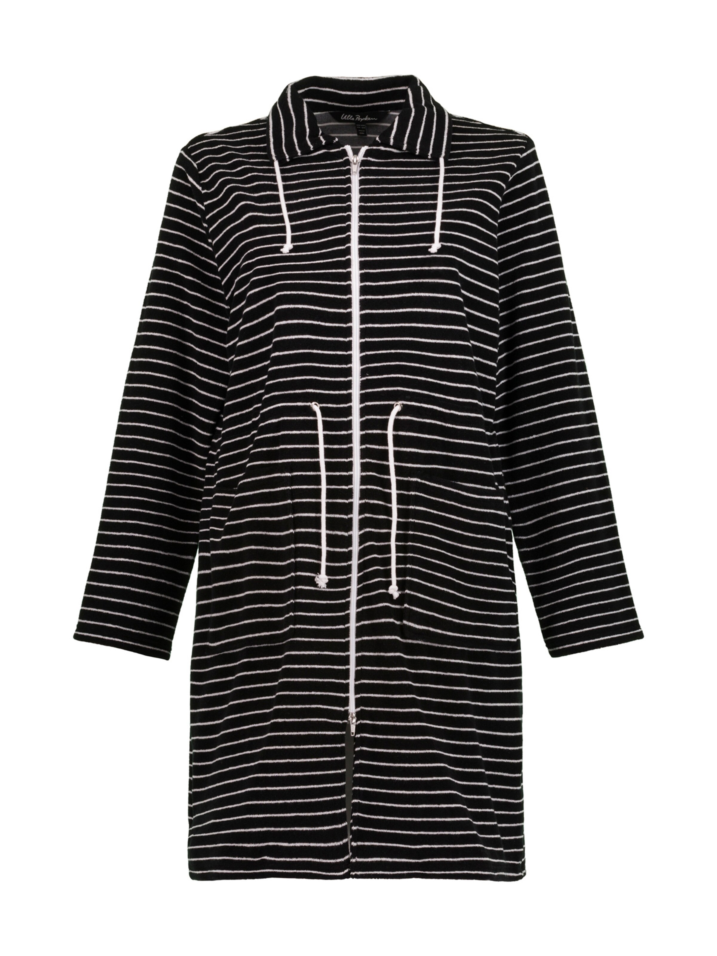 Ulla Popken - Badjas kort in de kleur Zwart