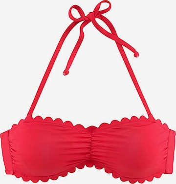 LASCANA Bandeau Bikini Top in Red: front