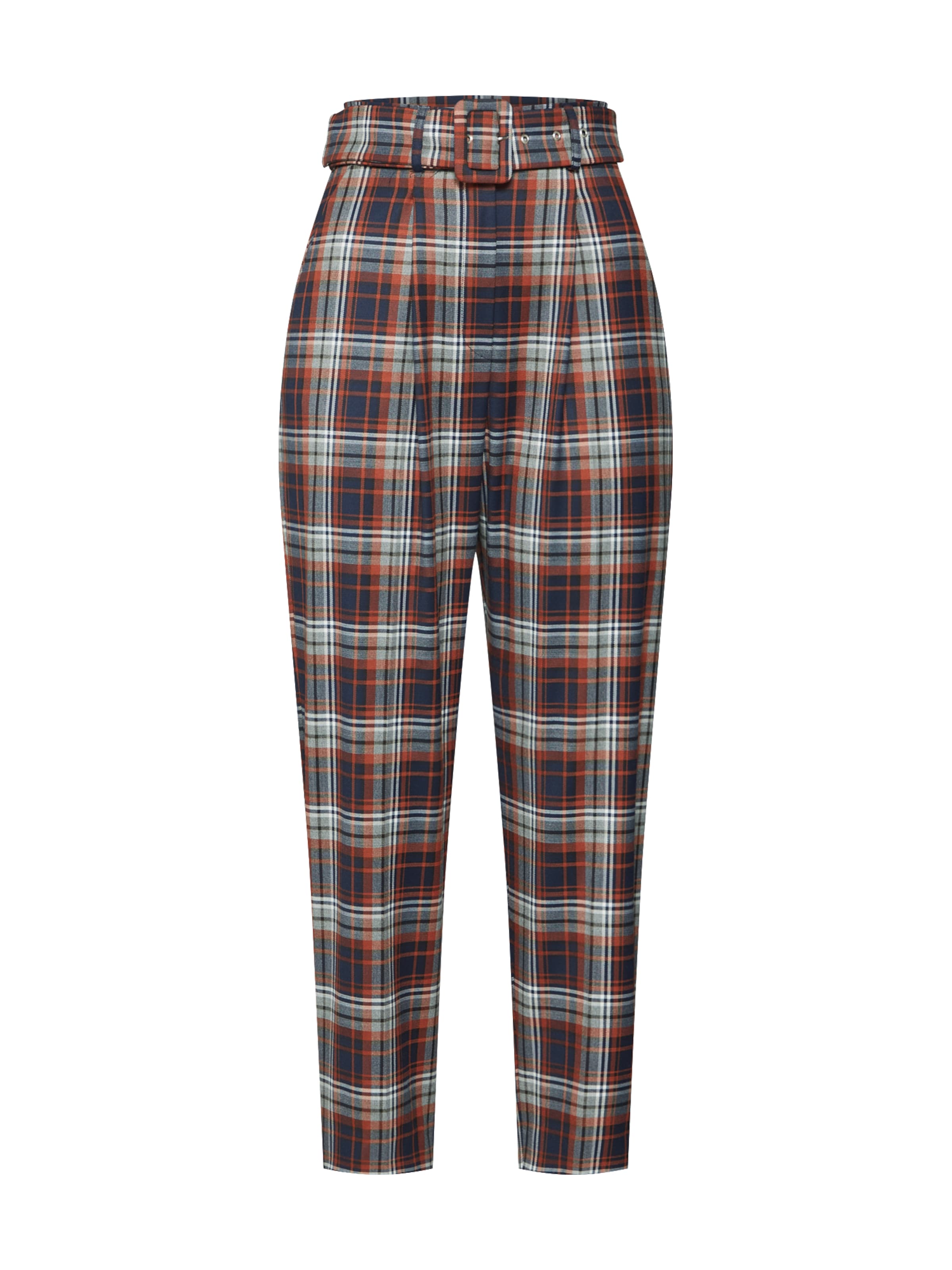 EDITED Zúžený strih Plisované nohavice 'Justine' - Zmiešané farby: predná strana