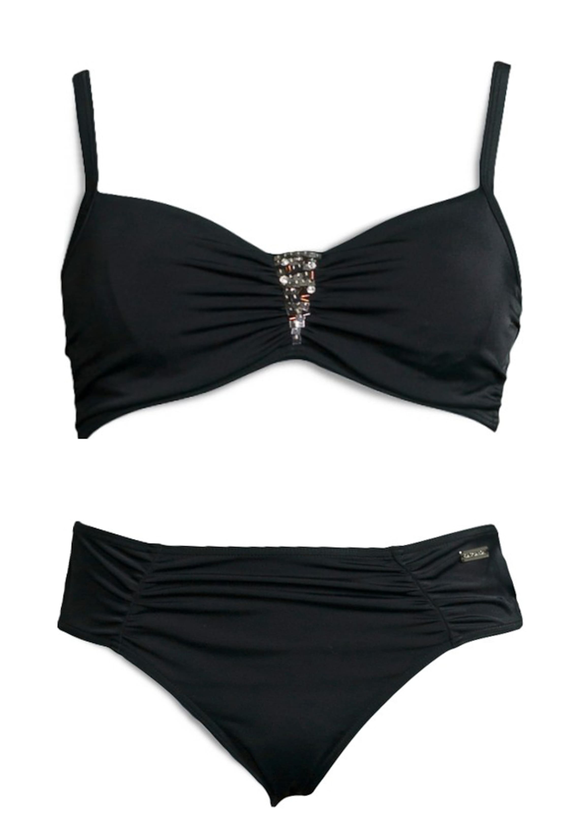 LASCANA T-shirt Bikini in Black: front