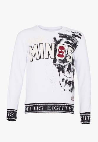 Sweat-shirt PLUS EIGHTEEN en blanc : devant