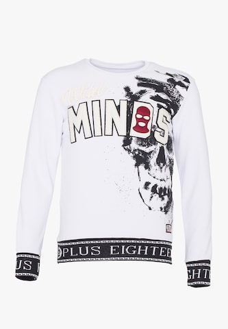 Sweat-shirt PLUS EIGHTEEN en blanc : devant