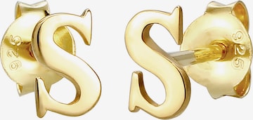 ELLI Ohrringe Buchstabe, Buchstabe - S in Gold: predná strana