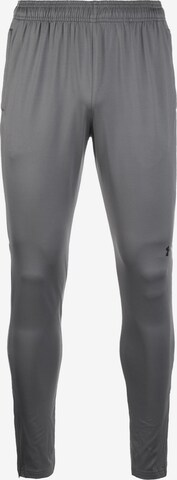 UNDER ARMOUR Slim fit Workout Pants 'Challenger II' in Grey: front