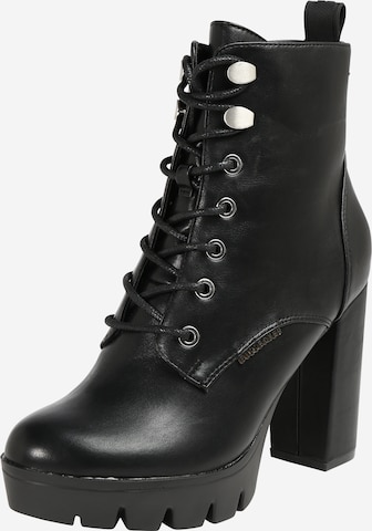 BULLBOXER Lace-Up Ankle Boots in Black: front